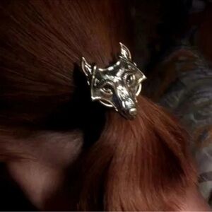 Gothic Viking Celtic Wolf Hair Tie
